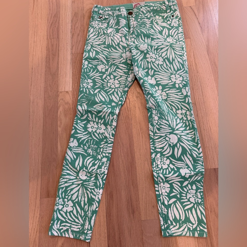 DVF x Current/Elliott Women’s Green Floral Leggings